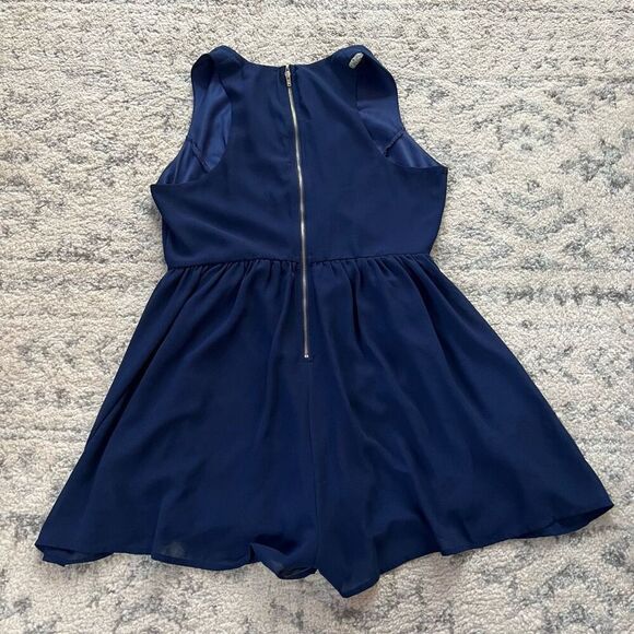 Navy Willa Romper with Zipper - Picture 3 of 5